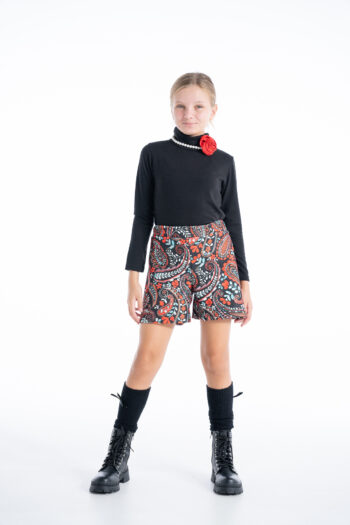 Σορτς εμπριμέ κόκκινο χρώμα - Image 1