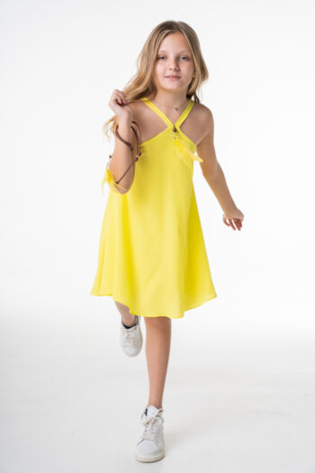 Φόρεμα με φτερά κίτρινό - Image 8