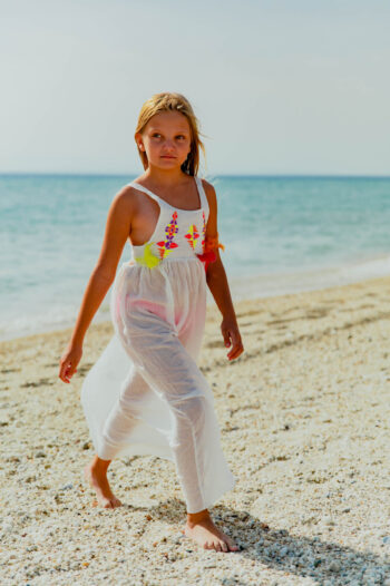 Φόρεμα με κέντημα και αποσπώμενα φτερά διακοσμητικά - Image 1