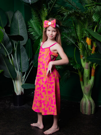 Ολόσωμη φόρμα πορτοκαλί εμπριμέ - Image 1