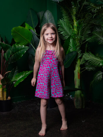 Ολόσωμη φόρμα φουξ leopard με τυρκουάζ - Image 1