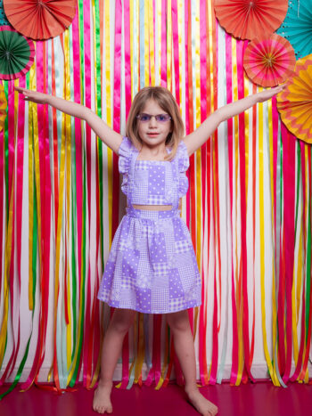 Φόρεμα με χιαστί πλάτη μωβ - Image 2