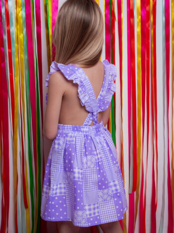 Φόρεμα με χιαστί πλάτη μωβ - Image 1