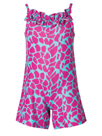 Ολόσωμη φόρμα φουξ leopard με τυρκουάζ - Image 2