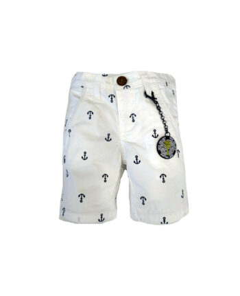 Βερμούδα cinos λευκό υφασμάτινο με λεπτομέρειες άγκυρα - Image 1