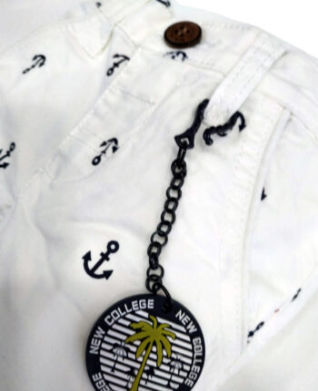 Βερμούδα cinos λευκό υφασμάτινο με λεπτομέρειες άγκυρα - Image 2