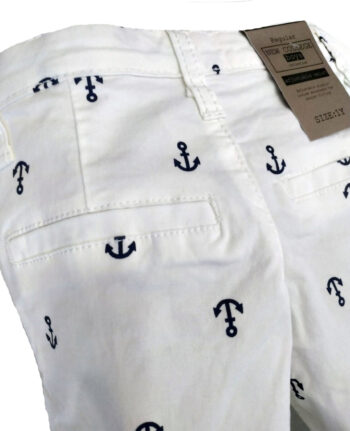 Βερμούδα cinos λευκό υφασμάτινο με λεπτομέρειες άγκυρα - Image 3