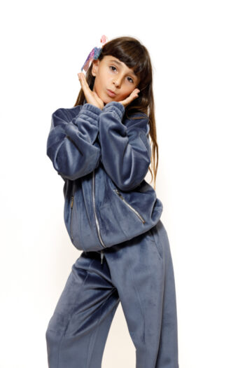 Σετ βελούδο με ζακέτα και παντελόνι καμπάνα 45-8447 - Image 2