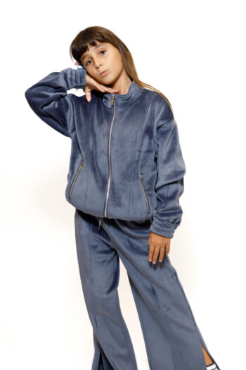 Σετ βελούδο με ζακέτα και παντελόνι καμπάνα 45-8447 - Image 3