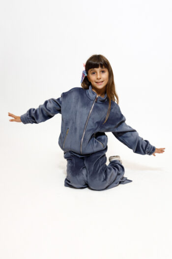 Σετ βελούδο με ζακέτα και παντελόνι καμπάνα 45-8447 - Image 4