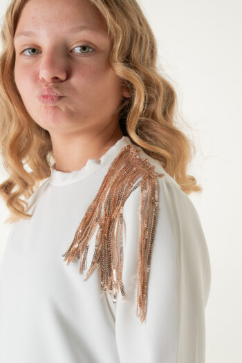 Σετ πουκαμίσα με κρόσσια παγιετα και φούστα με παγιετες - Image 7