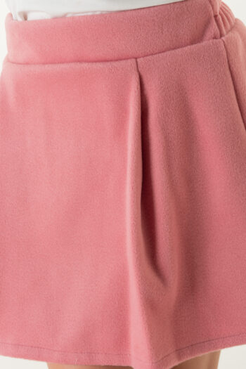 Φούστα με πιέτες φερμουάρ πίσω και λάστιχο 3 cm στην μέση ροζ χρώμα - Image 9