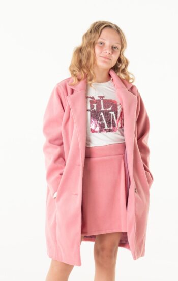 Παλτό για κορίτσια ροζ χρώμα - Image 4