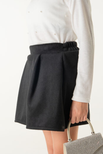 Φούστα με πιέτες μαύρο χρώμα - Image 3