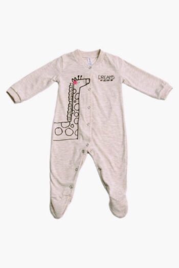 Βαμβακερό φορμάκι μακρυμάνικο μπεζ - Image 1