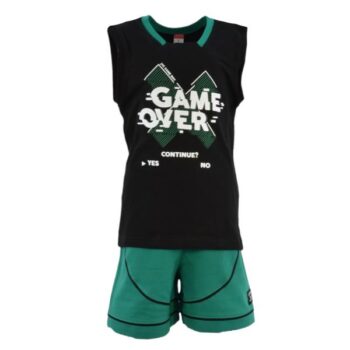 Σετ με Σορτς Καλοκαιρινό για Αγόρι 2τμχ Μαύρο - Image 1