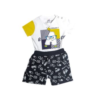 Σετ Φορμάκι με Σορτς Κοντομάνικο για Αγόρι Λευκό - Image 1