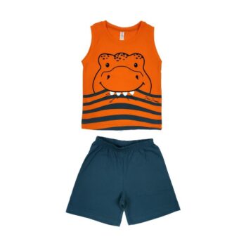 Πιτζάμα Καλοκαιρινή για Αγόρι Πορτοκαλί - Image 1