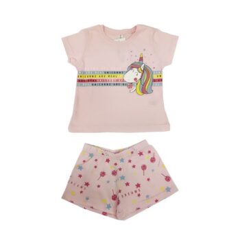 ΠΥΖΑΜΑ ΡΟΖ ΜΕ ΕΜΠΡΙΜΕ ΣΟΡΤΣ-DREAMS - Image 1