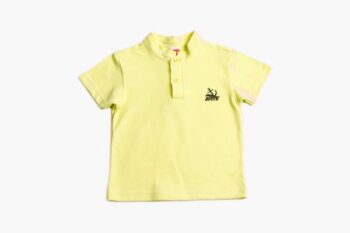 Μπλούζα πικέ με μάο γιακά Κίτρινη - Image 1