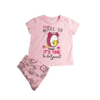 ΠΥΖΑΜΑ ΡΟΖ ΜΕ ΤΥΠΩΜΑ-DREAMS - Image 1