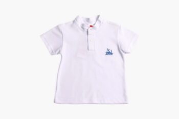 Μπλούζα πικέ με μάο γιακά Λευκή - Image 1