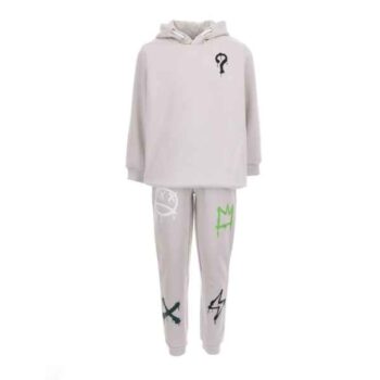 Φόρμα φούτερ 3 τεμ. 45-825 εκρού- κυπαρισσί - Image 4