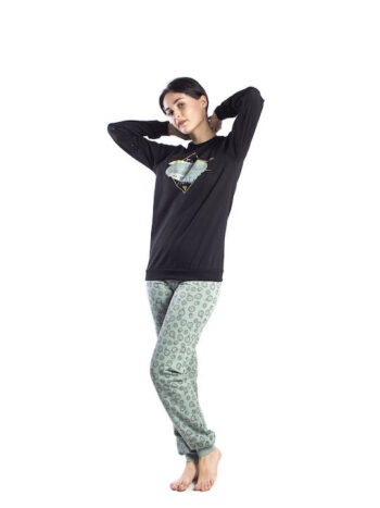 Σετ Πιτζάμας Μαύρο-Μέντα - Image 1