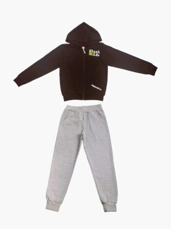 Σετ φόρμα με ζακέτα χωρείς χνούδι Μαύρο 2τμχ - Image 1