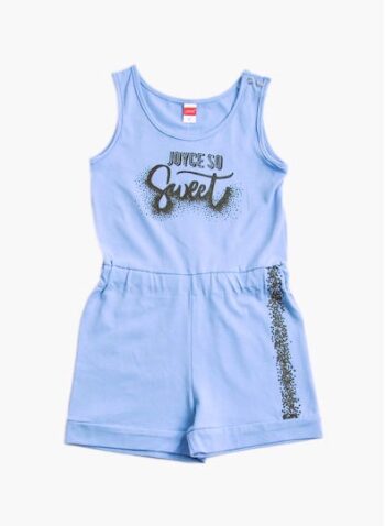 Ολόσωμο Παιδικό Σορτς/Βερμούδα Υφασμάτινο Γαλάζιο - Image 1