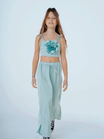 Σετ παντελόνι με κροπτοπ με λουλούδι - Image 6