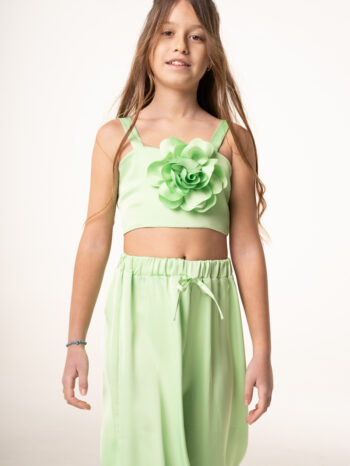Σετ παντελόνι με κροπτοπ με λουλούδι - Image 4