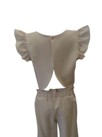 Σετ παντελόνι με τοπ εκρού - Image 2