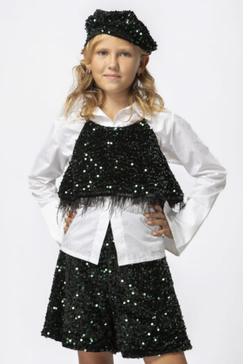 Σετ τοπ με πούπουλα και σορτς - Image 3