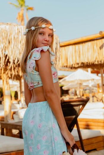 Σετ μπικίνι allover τύπωμα μανόλια με βολάν - Image 4