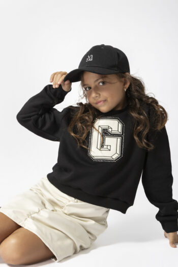 Μπλούζα φούτερ με κέντημα απλικέ και στρας - Image 1