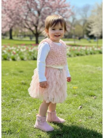 Σετ 3τεμ. ροζ φούστα τοπ και μπλουζάκι - Image 2