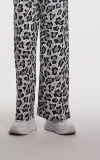 Πλεκτο Σετ με παντελόνι "Animal print" γκρι - Image 3