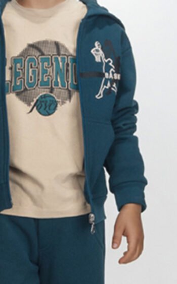 Φόρμα 3 τεμ. φούτερ με ζακέτα και λεπτο μπλουζάκι - Image 2