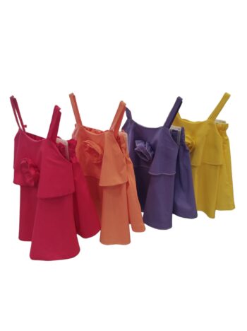 Σετ σε 4 χρώματα με αεράτο crop top και σορτς - Image 2