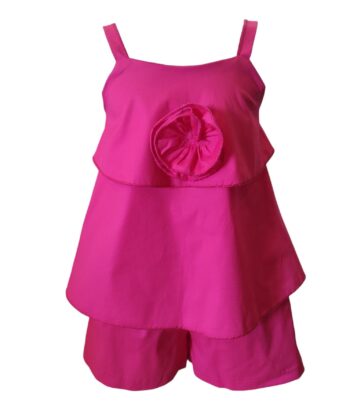 Σετ σε 4 χρώματα με αεράτο crop top και σορτς - Image 1