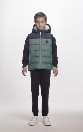 Αμάνικο μπουφάν λαδι-μαύρο - Image 3