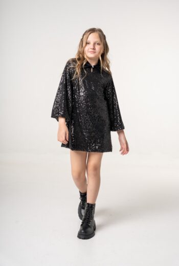 Φόρεμα με παγέτα και βελούδινο γιακά - Image 3