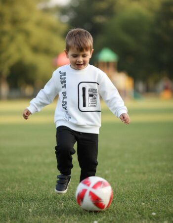 Φόρμα φούτερ λευκο-μαυρο 2004 - Image 1