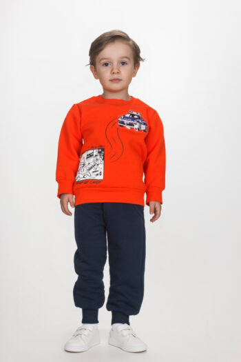 Φόρμα φούτερ με φωτάκι Police πορτοκαλί - Image 1