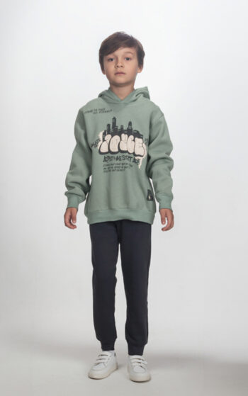 Φόρμα φούτερ με κουκούλα Χακί 2564116 - Image 1