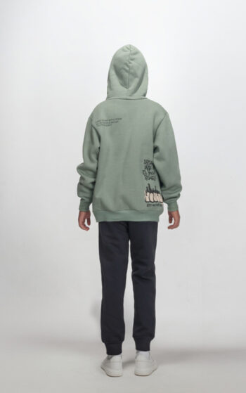 Φόρμα φούτερ με κουκούλα Χακί 2564116 - Image 2