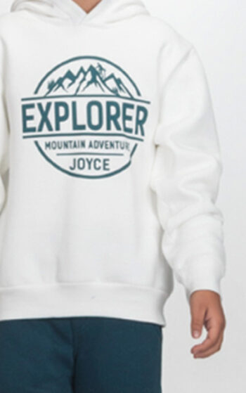 Φόρμα φούτερ με κουκούλα Explorer Άσπρο-Ραφ - Image 2