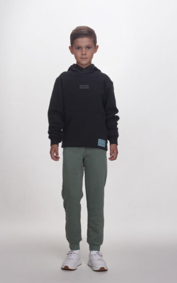 Φόρμα φούτερ με κουκούλα Μαύρη 2564117 - Image 1