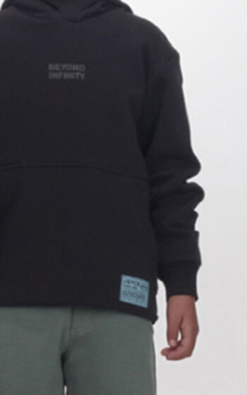 Φόρμα φούτερ με κουκούλα Μαύρη 2564117 - Image 2